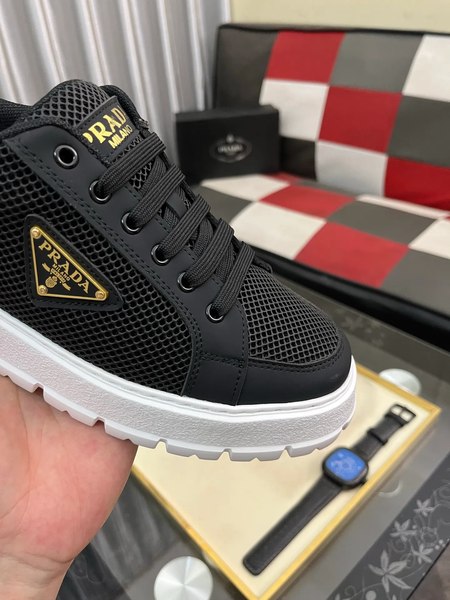 Men's Men's Shoes💰440⌚️⌚️《PRADA*》The latest and most popular casual shoes, top brand [seduce] luxury~purchasing agent, top~quality. [Strong] The upper is made of imported breathable special materials ➕ breathable feet (•) with fine workmanship. Original stylish and stylish soft rubber wear-resistant outsole, light and comfortable on the foot, size: 38-445️⃣colors available